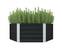 vidaXL Raised Garden Bed Anthracite 129x129x45 cm Galvanised Steel