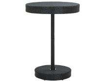 vidaXL Garden Table Black 75.5x106 cm Poly Rattan