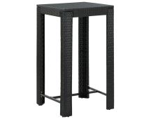 vidaXL Garden Bar Table Black 60.5x60.5x110.5 cm Poly Rattan