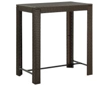 vidaXL Garden Bar Table Brown 100x60.5x110.5 cm Poly Rattan