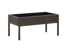 vidaXL Garden Table Brown 75x40x37 cm Poly Rattan