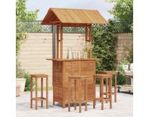 vidaXL Outdoor Bar Table with Rooftop 113x106x217 cm Solid Acacia Wood