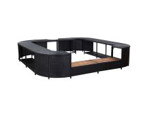 vidaXL Square Spa Surround Black 268 x 268 x 55 cm Poly Rattan