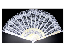 LACE FAN Hand Folding Wedding Party Bridal Spanish Costume Accessory - White