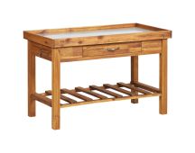 vidaXL Garden Work Bench with Zinc Top Solid Acacia Wood