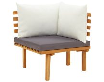 vidaXL Garden Corner Sofa with Cushions Solid Acacia Wood