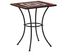 vidaXL Mosaic Bistro Table Terracotta and White 60 cm Ceramic