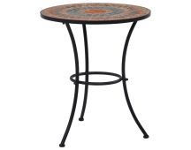 vidaXL Mosaic Bistro Table Orange/Grey 60cm Ceramic