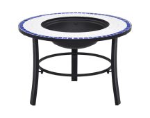 vidaXl Mosaic Fire Pit Blue and White 68cm Ceramic