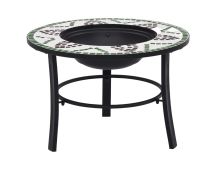 vidaXl Mosaic Fire Pit Green 68cm Ceramic