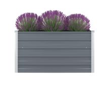 vidaXL Raised Garden Bed 100x100x45 cm Galvanised Steel Grey