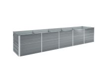 vidaXL Garden Raised Bed Galvanised Steel 400x80x77 cm Grey