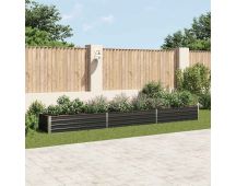 vidaXL Garden Raised Bed Galvanised Steel 480x80x45 cm Anthracite