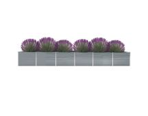 vidaXL Garden Raised Bed Galvanised Steel 600x80x77 cm Grey