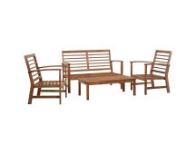 vidaXL 4 Piece Garden Lounge Set Solid Acacia Wood