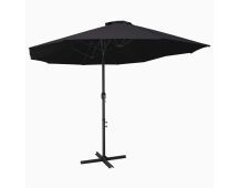 vidaXL Outdoor Parasol with Aluminium Pole 460x270 cm Black