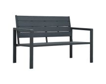 vidaXL Garden Bench 120 cm HDPE Grey Wood Look