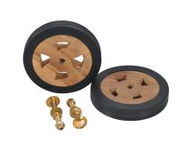 vidaXL Sunlounger Spare Wheels 2 pcs Solid Teak Wood