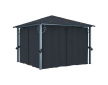 vidaXL Gazebo with Curtain 300x300 cm Anthracite Aluminium