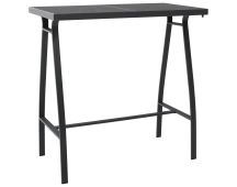 vidaXL Garden Bar Table Black 110x60x110 cm Tempered Glass