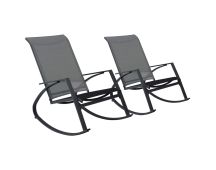 vidaXL Garden Rocking Chairs 2 pcs Textilene Dark Grey