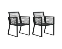 vidaXL Garden Chairs 2 pcs Black PVC Rattan