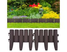 vidaXL Lawn Edgings 36 pcs Brown 10 m PP