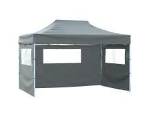 vidaXL Professional Folding Party Tent with 3 Sidewalls 3x4 m Steel Anthracite