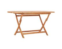 vidaXL Folding Garden Table 160x80x75 cm Solid Teak Wood