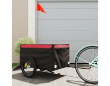 vidaXL Bike Cargo Trailer Black and Red 45 kg Iron