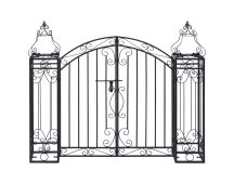 vidaXL Ornamental Garden Gate Wrought Iron 122x20.5x100 cm