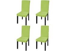 vidaXL Straight Stretchable Chair Cover 4 pcs Green