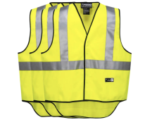 3x HUSKI Hi Vis Patrol Vest 3M Tape Safety Workwear High Visibility Bulk - Yellow - L