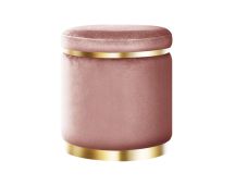 Artiss Ottoman Foot Stool Round Velvet Pink