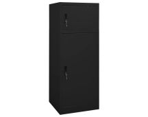 vidaXL Saddle Cabinet Black 53x53x140 cm Steel