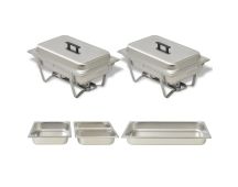 vidaXL 2 Piece Chafing Dish Set Stainless Steel