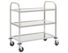 vidaXL 3-Tier Kitchen Trolley 96.5x55x90 cm Stainless Steel