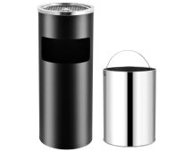 vidaXL Ashtray Dustbin Hotel 30 L Steel Black