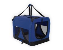 Portable Soft Dog Cage Crate Carrier L BLUE