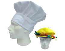 2pcs Set Chefs Hat Baker Cap + Burger Hat Funny Halloween Costume Party Accessory