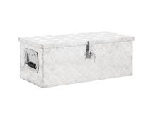 vidaXL Storage Box Silver 70x31x27 cm Aluminium