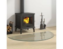 vidaXL Fireplace Glass Plate Half Round 1000x500 mm