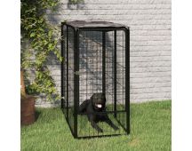 vidaXL Dog Playpen 6 Panels Black 50x100 cm Powder-coated Steel