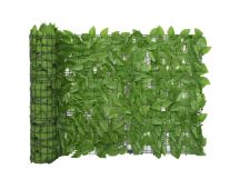 vidaXL Balcony Screen with Green Leaves 600x75 cm