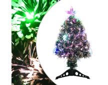 vidaXL Christmas Tree with LEDs Green and White 64 cm Fibre Optic