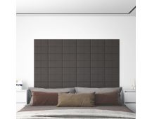 vidaXL Wall Panels 12 pcs Dark Grey 30x15 cm Fabric 0.54 m�
