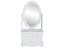 vidaXL Vanity Makeup Table with Oval Swing Mirror MDF