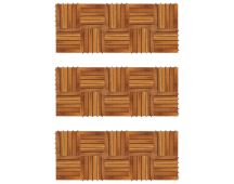 Decking Tiles Vertical Pattern 30 x 30 cm Acacia Set of 30