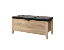 Artiss Storage Ottoman Blanket Box Leather Oak