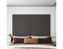 vidaXL Wall Panels 12 pcs Dark Grey 90x15 cm Fabric 1.62 m�